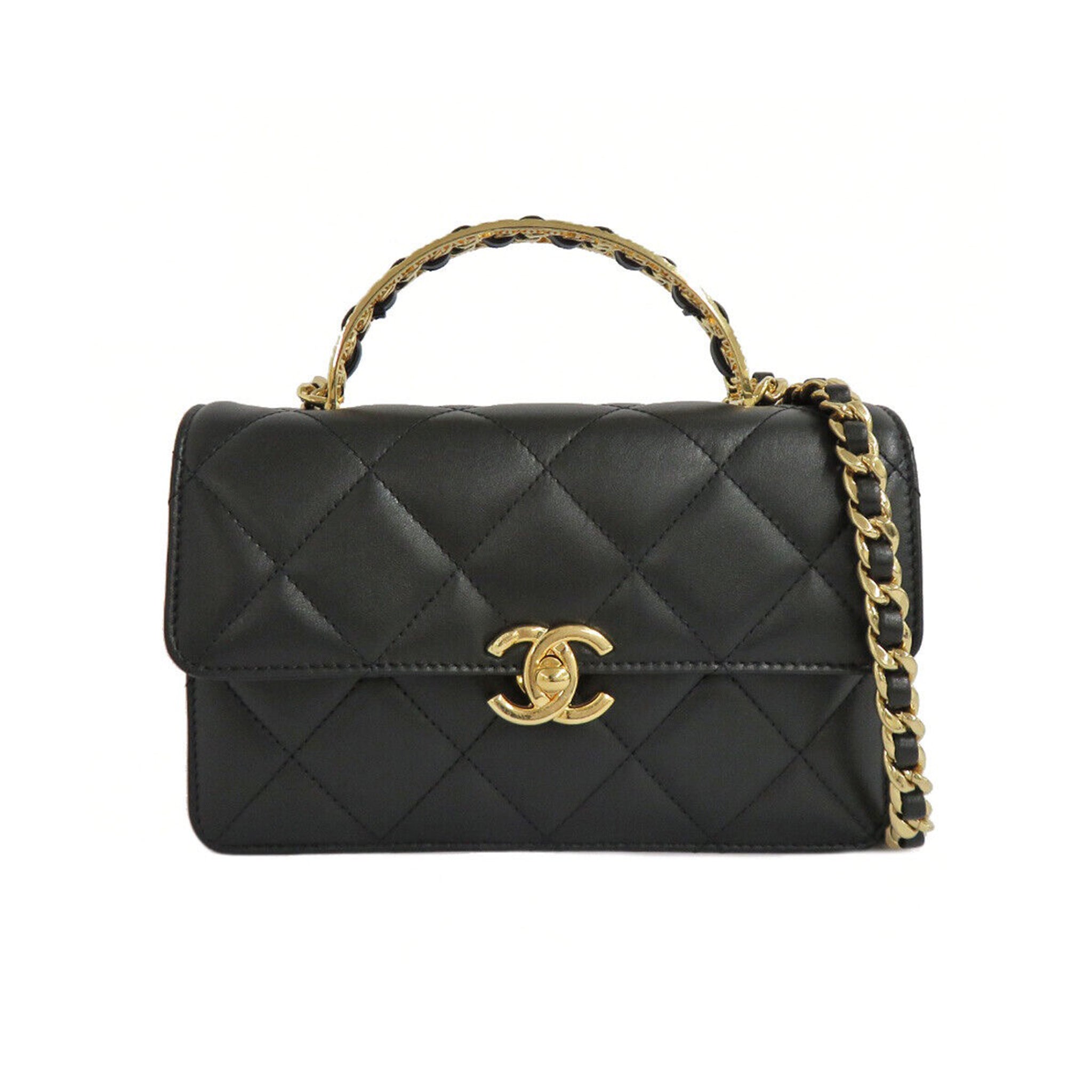 CHANEL 22b ENAMEL TOP HANDLE FLAP BAG