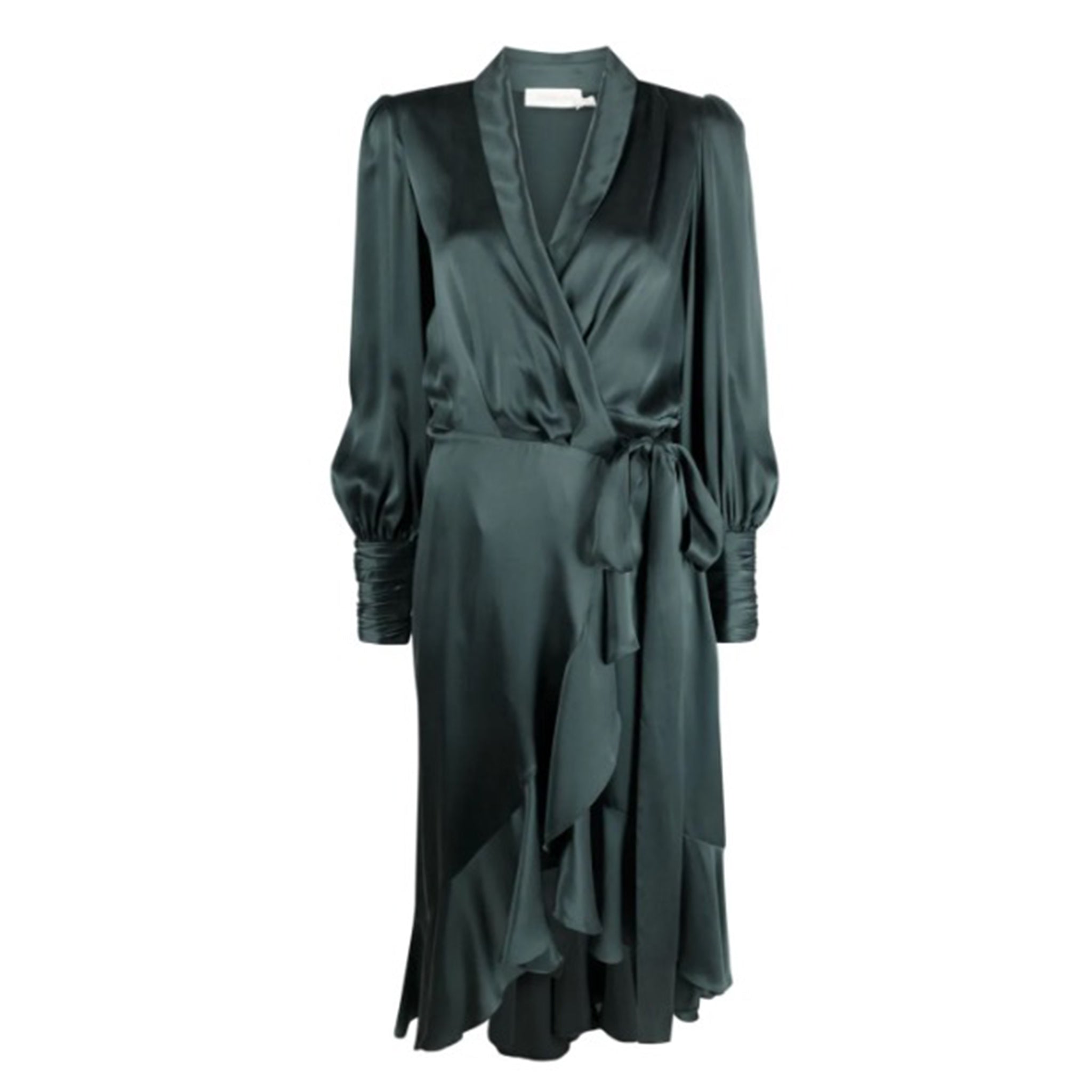 SILK WRAP MIDI DRESS