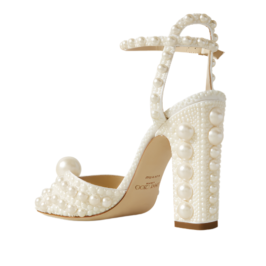 SCARIA Pearl Block Heel Sandals