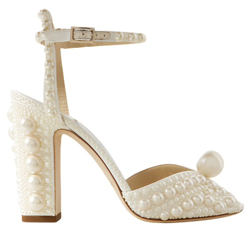 SCARIA Pearl Block Heel Sandals