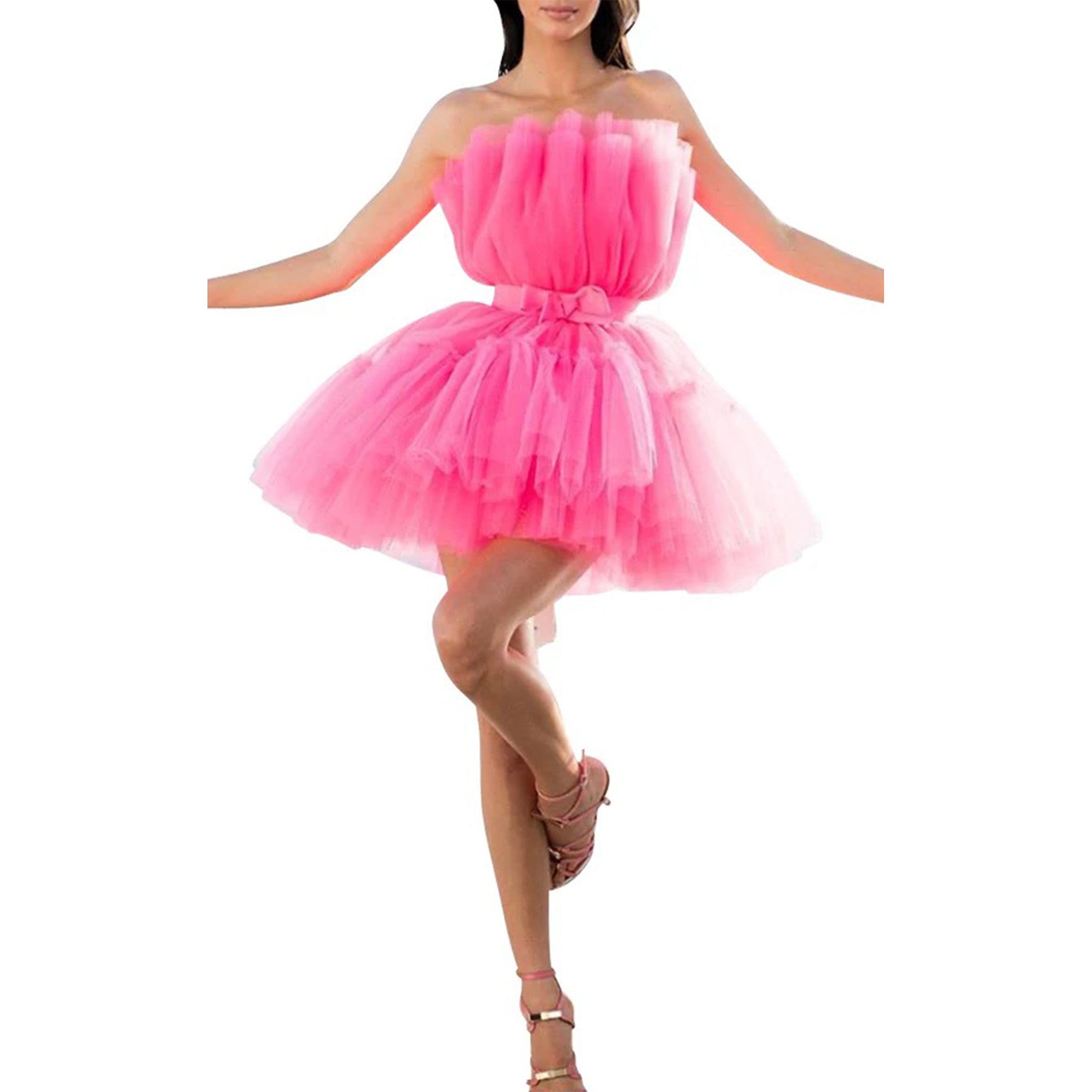 Tulle Strapless Mini Dress