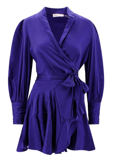 SILK WRAP MIDI DRESS